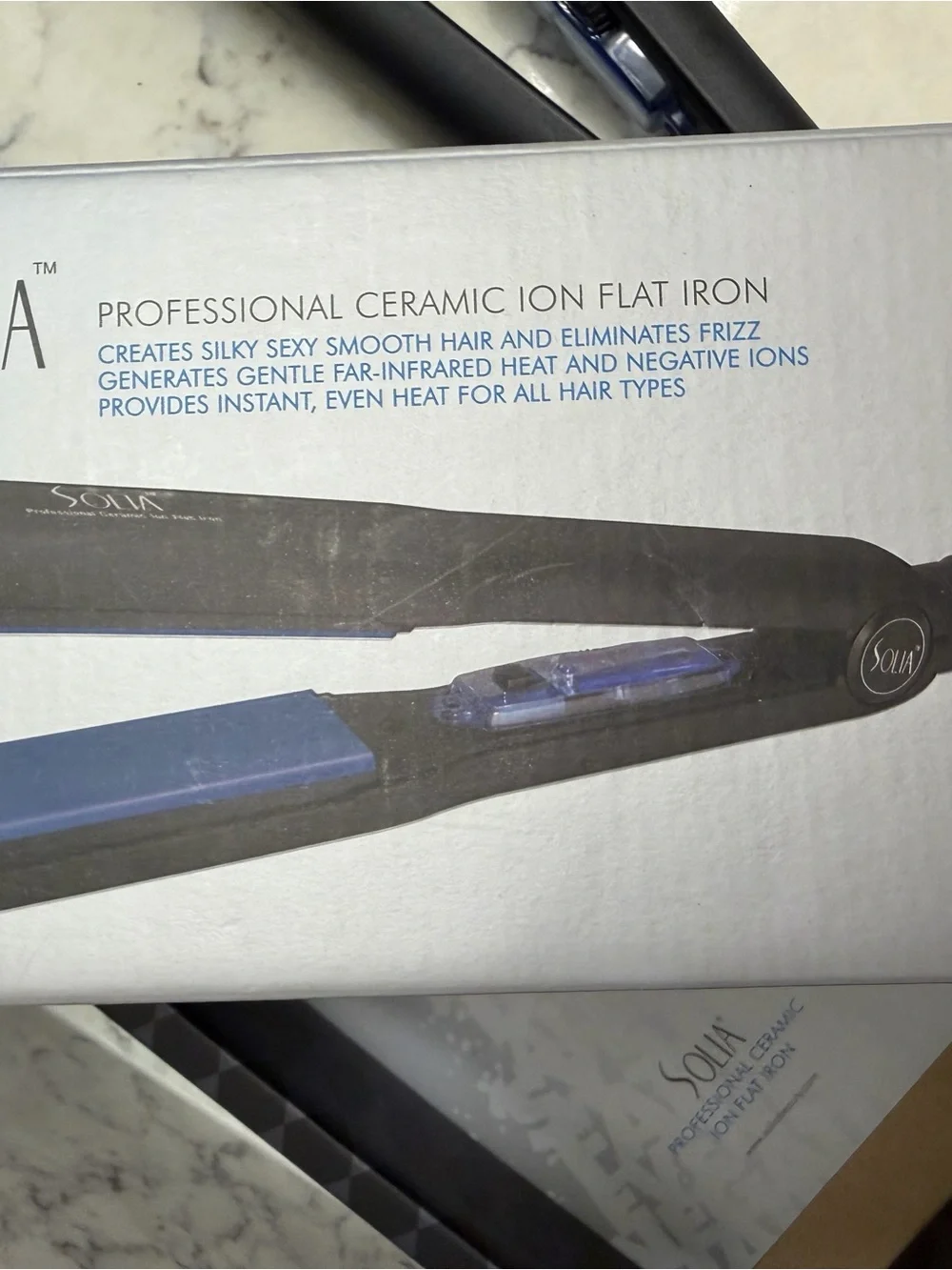 Solia ST114 Professional Ceramic Ion Flat Iron 1.25” Made in Korea Open Box